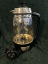 Vtg Proctor Silex Atomic Starburst Glass Percolator Coffee Maker 70503 MCM Works