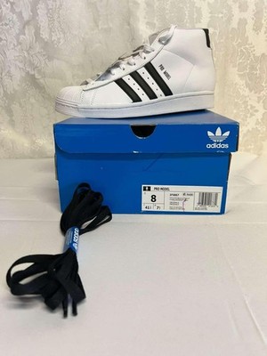 adidas Pro Model Mid Top Sneakers White Black Leather IF5867 Men's Athletic 2023