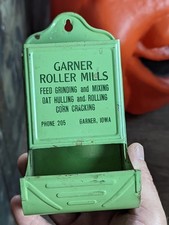 Garner Roller Flour Feed Mills Advertising Iowa Match Safe Holder 