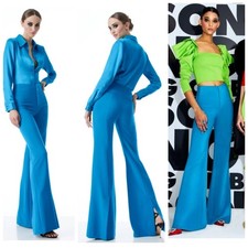 Alice + Olivia paula high waisted pant with back slit size 0