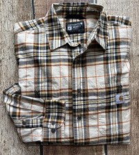 CARHARTT RUGGED FLEX RELAXED FIT PLAID FLANNEL SHIRT MULTI MENS MEDIUM EXCELLENT