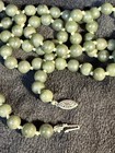 Vintage Chinese (?) Dark Green Knotted Jade Brad Necklace-38” Long — photo 1