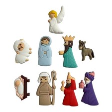 9Pcs Cartoon Nativity Flatback Charm Embellishments for Christmas DIY Decors
