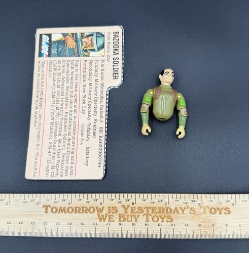 Vintage 1983 GI Joe Zap Torso Figure Part Very Nice With File Card