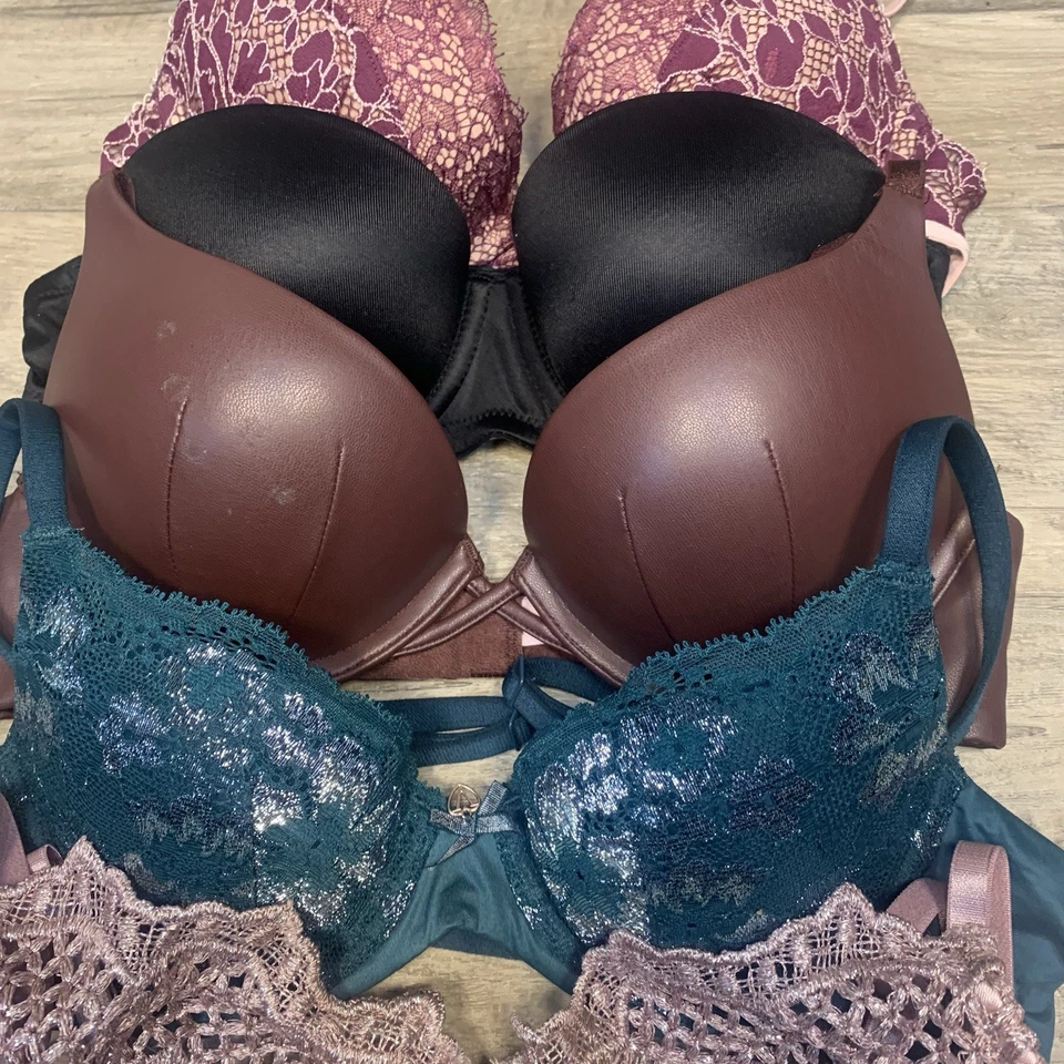 Victoria Secret Paquete 5 Sujetadores Variedad Push Up Bombshell Forrado Demi Talla 32 A Foto 4 de 4