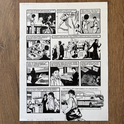 PRINCE Look-In Magazine Original Comic Book Art 1986 Original Ink Art Parade (B)