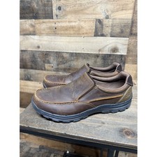 Skechers Relaxed Fit Mens Brown Leather Slip On Loafers Memory Foam Size 12