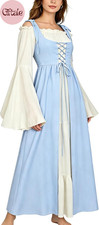 Renaissance Costume Women Medieval Fairy Dress with Bell Sleeve
