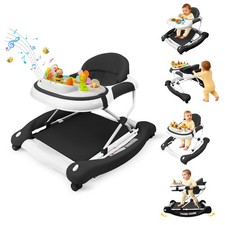 5 in 1 Baby Walker, Music and Lights Walker for Boy Girls 6-12 Black