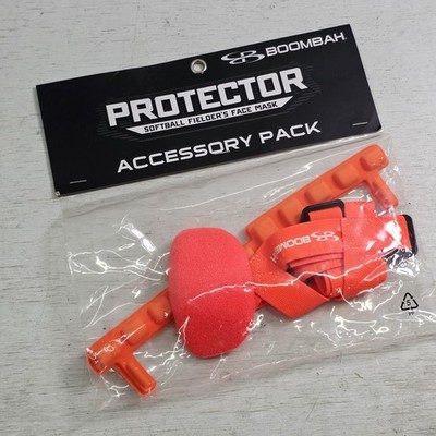 Boombah Protector Softball Fielder's Face Mask Accessory Pack Neon Orange New!