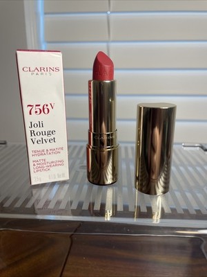 Clarins Joli Rouge Velvet Lipstick 756v Guava Matte/Moisturizing/Long Wearing