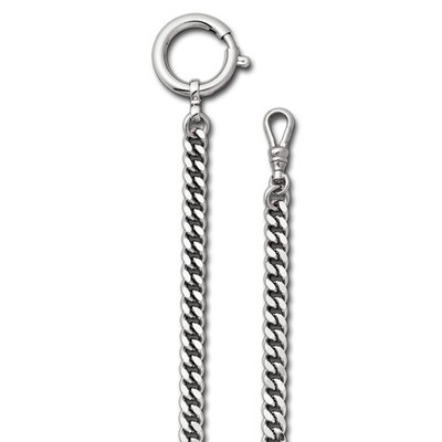 Regent 6mm Taschenuhren-Kette P-43 Flachpanzer silber URP043