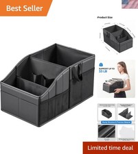 Elegant Faux Leather Car Backseat Organizer - 12 Compartment Storage for Kids