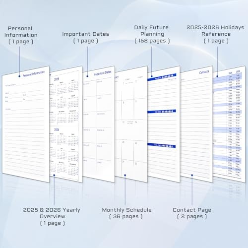 Weekly Monthly Planner 2025-2026, Jul.2025 to Dec.2026, 18 Month Daily 1 - Navy - Picture 6 of 7