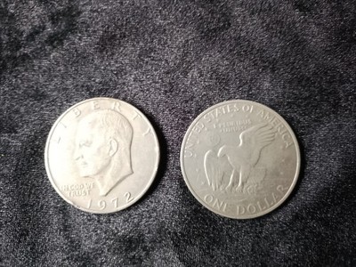  2 Stück Eisenhower Dollar 1972 D USA Apollo 11 ONE Dollar 1 Dollar Münze