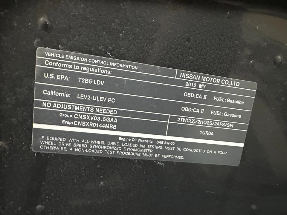 Used Engine Complete Assembly fits: 2012 Infiniti EX35 VIN A 4th digit VQ35HR V6 - Image 2 of 4