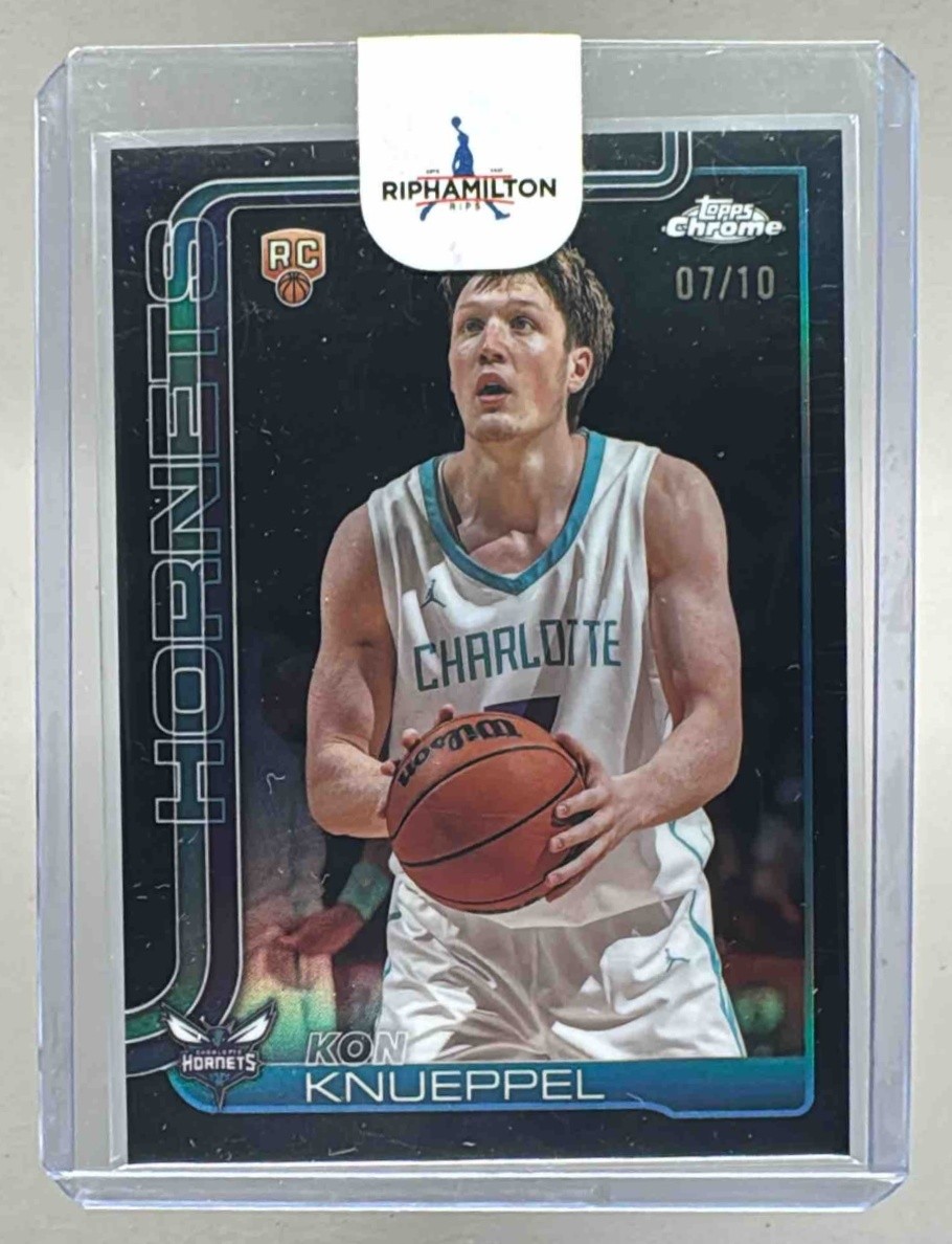 Kon Knueppel 2025 Topps Chrome #254 Black Refractor Rookie RC 7/10 JERSEY #