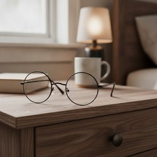 Round Blue Light Glasses, Clear Lens, Metal Frame, Men Women, Non-Prescription