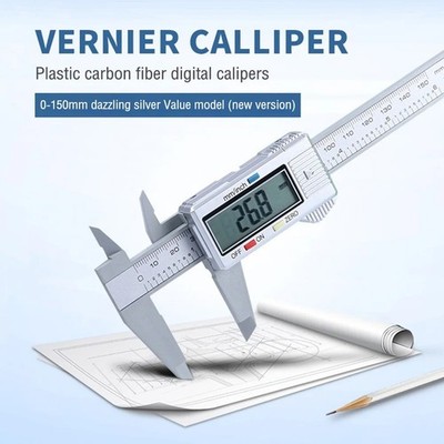Digital Messschieber Mikrometer Messgerät 6'' 150 mm Stahl genaues Messwerkzeug