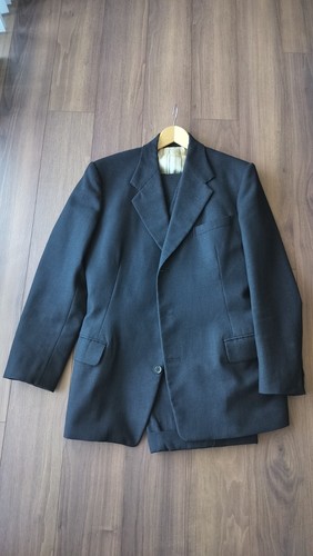 1940s 1950s British 3 Piece Suit, Charcoal/Black Colour, Great condition 38R