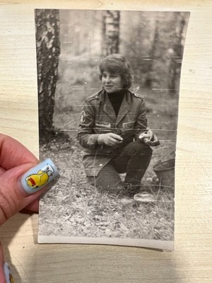 1970s Ugly Woman Forest Mushrooms Vintage photo Old photo