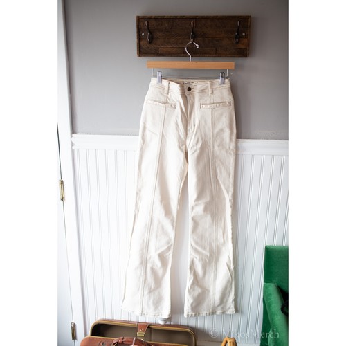 Free People Firecracker Flare Jeans Ivory 32 NEW - Picture 2 of 4