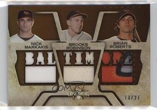 2008 Triple Threads Relic Combos Sepia 13/27 Nick Markakis Brooks Robinson ms9