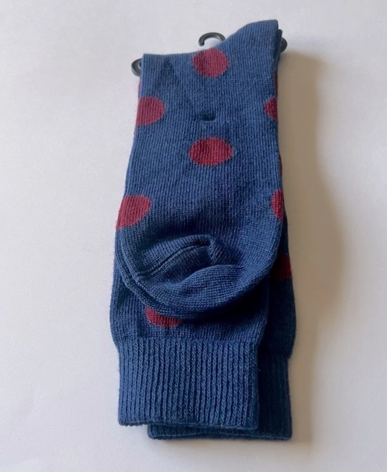 NORDSTROM HOMBRES MEZCLA CACHEMIR CALCETINES AZUL CON PUNTOS ROJOS OS NUEVO CON ETIQUETAS Foto 3 de 4
