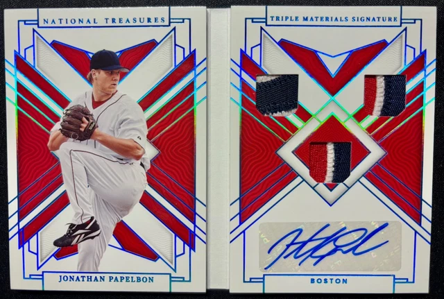 2022 NATIONAL TREASURES JONATHAN PAPELBON TRIPLE MAT'L AUTO "ONE OF ONE" !! SÜSS