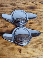Pair Chrome MWS Classic Car Wire Wheel Knock Off Spinners MG Jaguar Triumph