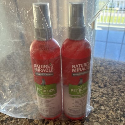 2 Nature's Miracle Advanced Platinum Cat Pet Block Spray 8 oz Indoor Train New!