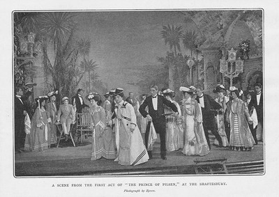 PRINZ VON PILSEN Erster Akt im Shaftesbury Theatre - Antiker Druck 1904