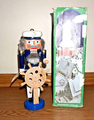 VINTAGE ERZGEBIRGE NUSSKNACKER 12'' CAPTAIN NUTCRACKER