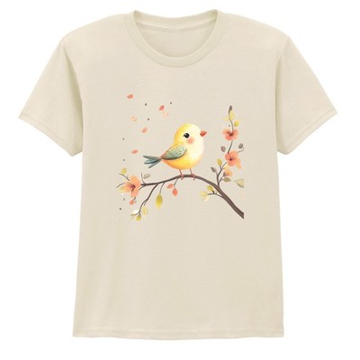 Süßes skurriles gelbes Vogel Jungen Mädchen Kinder T-Shirt Geburtstagsgeschenk für Kinder