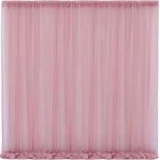 10x10 Dusty Rose Tulle Backdrop Curtains Sheer Photo Background Drapes