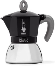 Bialetti Moka Induction Moka Pot, 4-Cups Espresso, Black