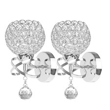 2 St&uuml;ck Wandleuchte mit facettiertem Glasornament Modern f&uuml;r Waschtisch