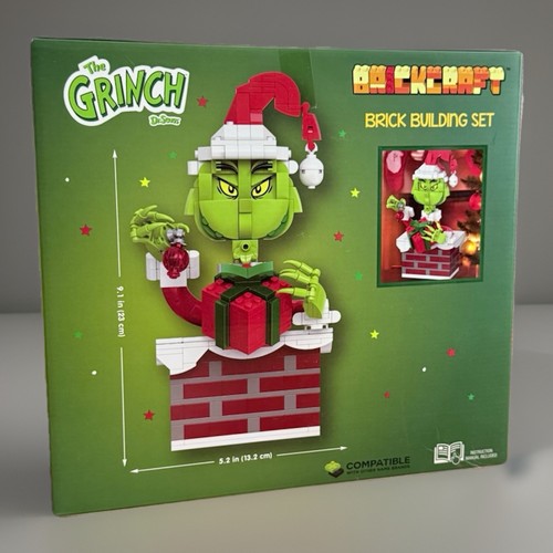Holiday NEW! Brickcraft Grinch Escaping Chimney 504pc Set w/ Movable Arms Sealed - Picture 2 of 3