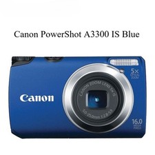 Canon PowerShot A3300 IS Digital Camera 16MP 5x Optical Zoom Blue Auto Focus