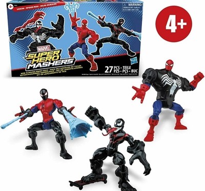 Marvel Venom, Spider-man, Miles Morales, Super Hero Mashers Figures 3 Pack
