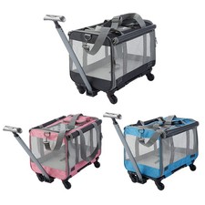Airline Approved Pet Bag with Detachable Wheels Rolling Carrier for Dogs & Cats