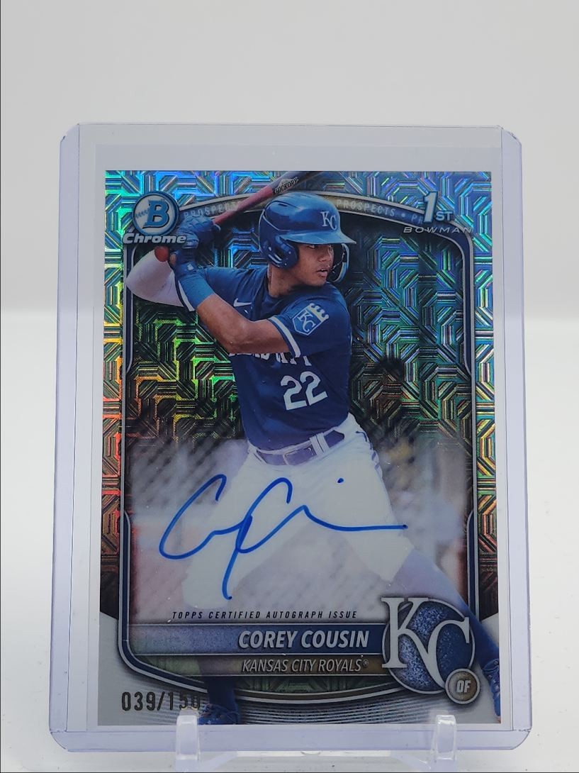 COREY COUSIN 2025 BOWMAN CHROME 1ST AUTOGRAPH HTA CHOICE AUTO /150 Q1940
