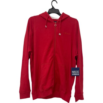 Marithe Francois Girbaud Fleece Full Zip Hoodie Mens Size L Red