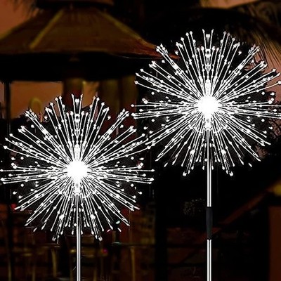 Solar Firework Lights, 2 Pack 120 LEDs 2 Lighting Modes Solar Garden Lights O...