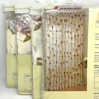 Melvyn s Brand-Rod Pocket Rod Panels/ Curtains  Ellen  (4 Panels-Size 84  x 53 )