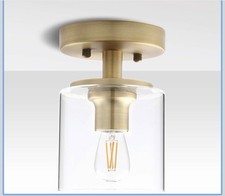 Yosoan Industrial Glass Ceiling Lights, Edison Pendant Light Fitting Flush Light