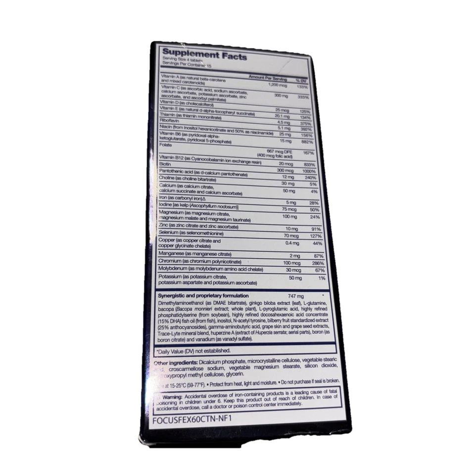 Поливитаминные комплексы Focus Factor Nutrition for Brain & Focus 60 таблеток срок годности 02/27 - Изображение 3 из 4