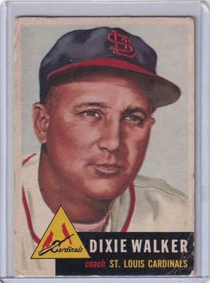 1953 Topps Baseball #190 Dixie Walker - St. Louis Cardinals