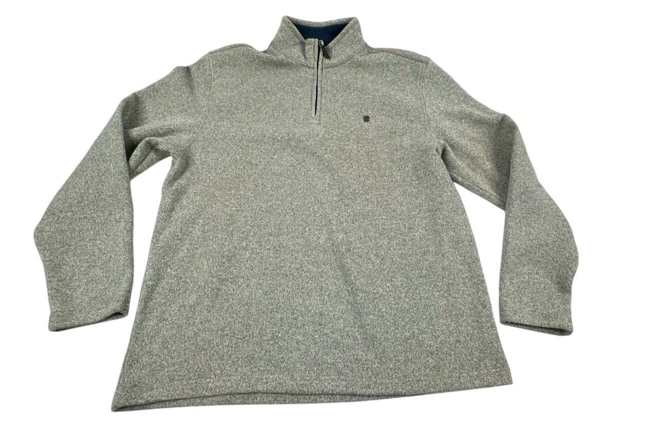 IZOD Gray 1/4 Zip Fleece Pullover Sweater. Men's - Size L