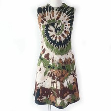 VALENTINO Ladies Dress Jacquard Sleeveless A-Line Knit Multicolor M Size